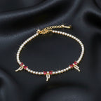 Ruby Bow Tennis Bracelet GWB -100