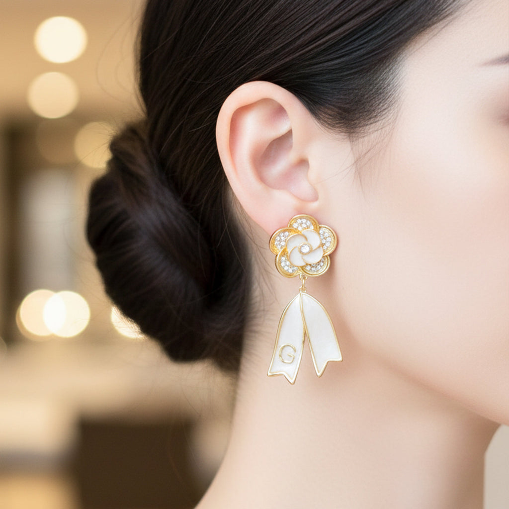 Pearl & Crystal Drop Earrings GWE -59