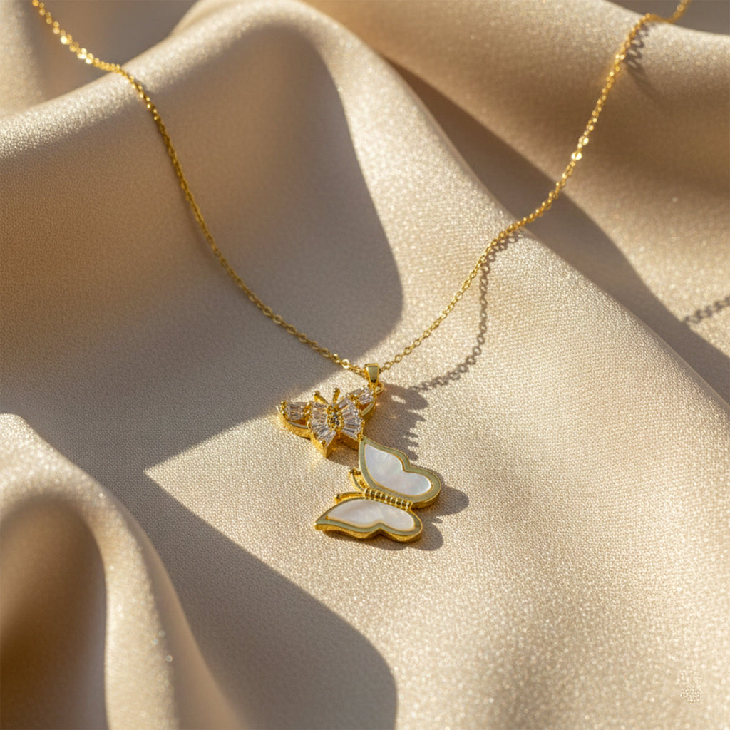 Butterfly Diamond Pendant Necklace GWN -160
