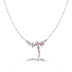 Silver-Tone Dainty Floral Women  Necklace GWN -130