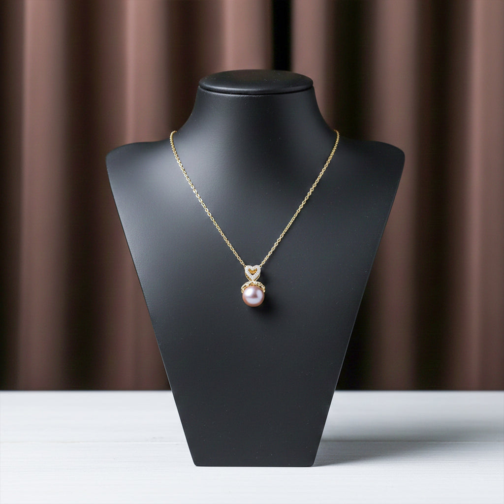 Golden Infinity Pearl Pendant Necklace GWN -38