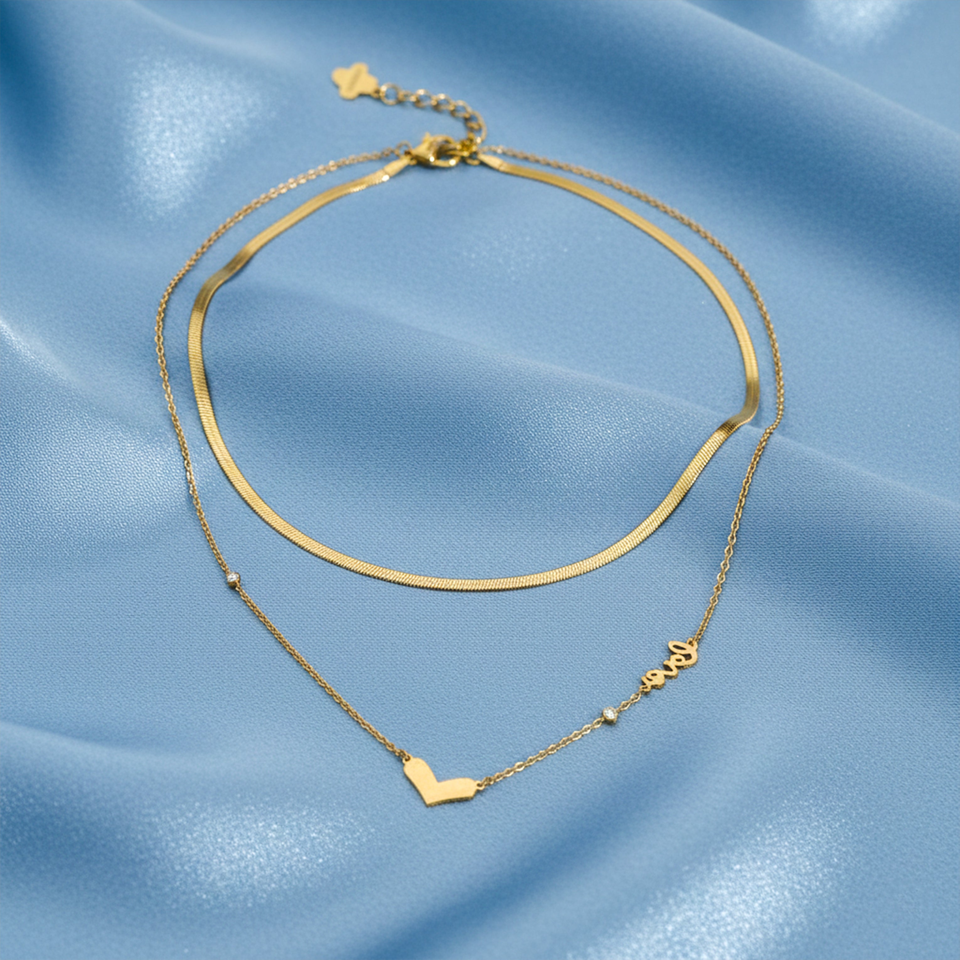 Heart Layered Necklace Set GWN -118