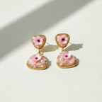 Pink Floral Stone Earrings GWE -248