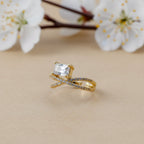 Golden Emerald Cut Twist Ring GWR -29