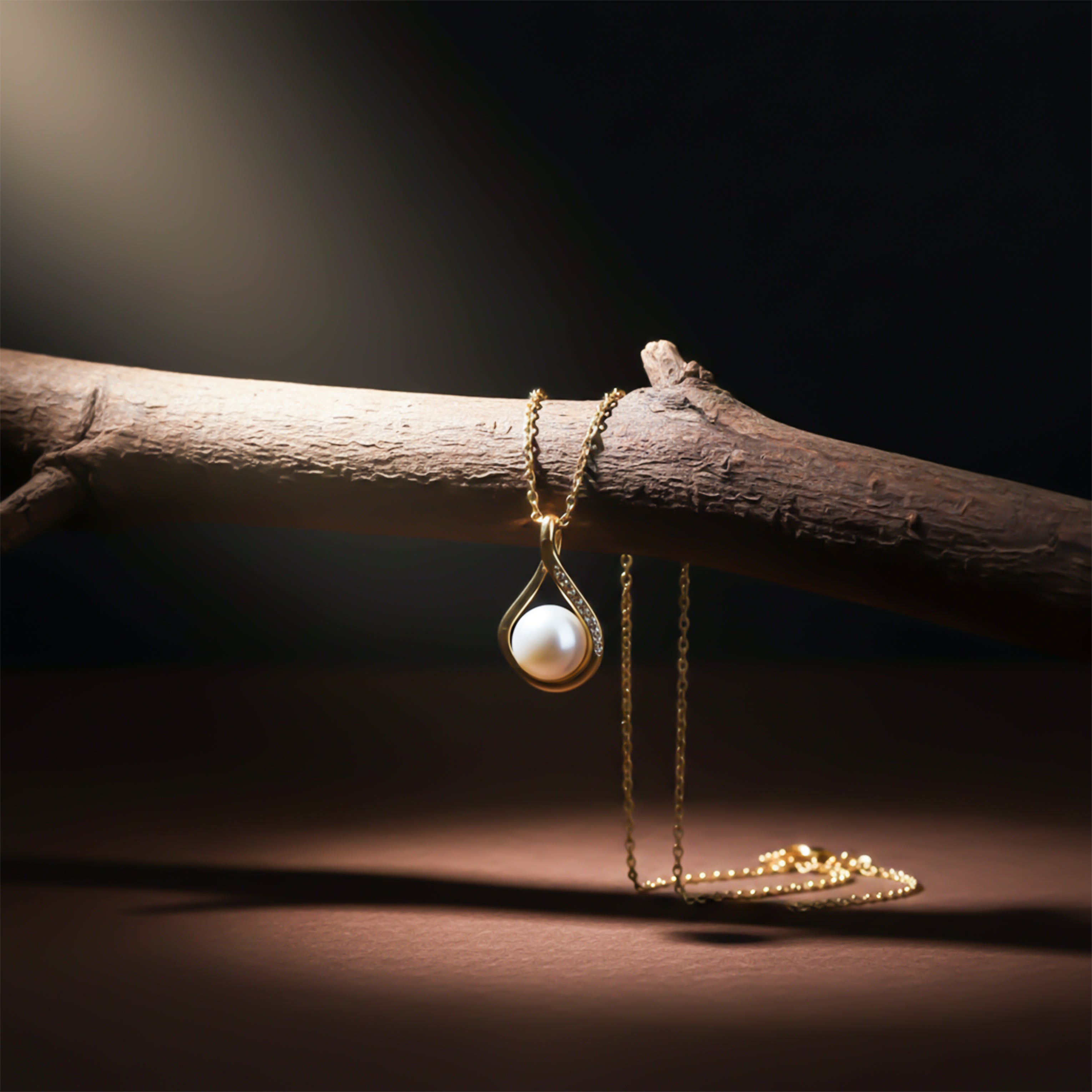 Golden Pearl Drop Necklace GWN -33
