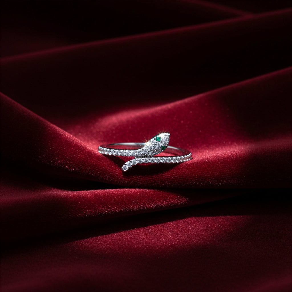 Slim Emerald Snake Wrap Ring GWR -76