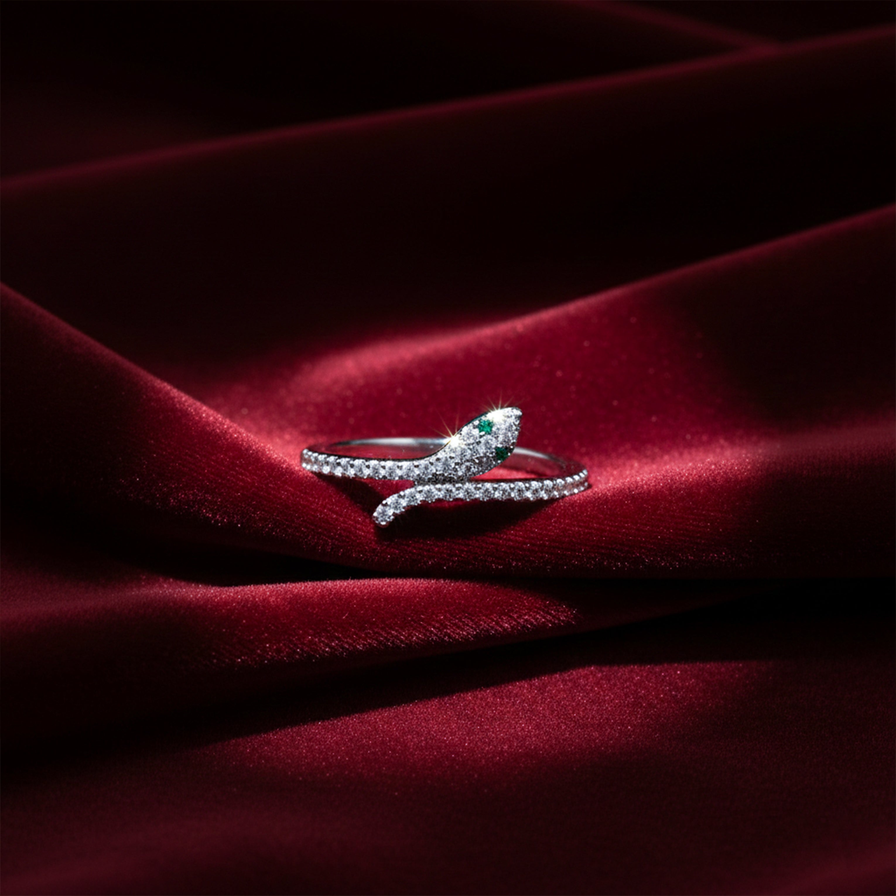 Slim Emerald Snake Wrap Ring GWR -76