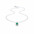 Elegant Silver Round Halo Women Necklace GWN -161