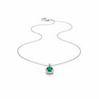 Elegant Silver Round Halo Women Necklace GWN -161