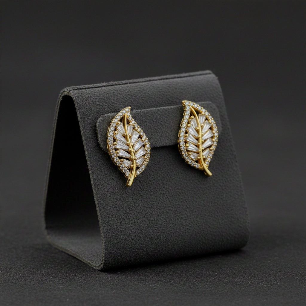Crystal Leaf Stud Earrings GWE -138