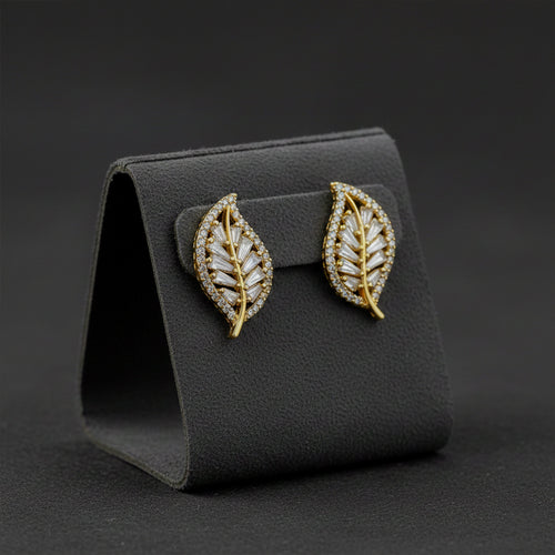 Crystal Leaf Stud Earrings GWE -138