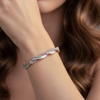 Pink Baguette Stone Twisted Bracelet GWB -90