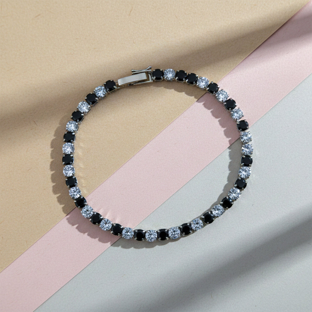 Black & White Tennis Bracelet GWB -80