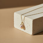 Pink Pearl Swirl Pendant Necklace GWN -34