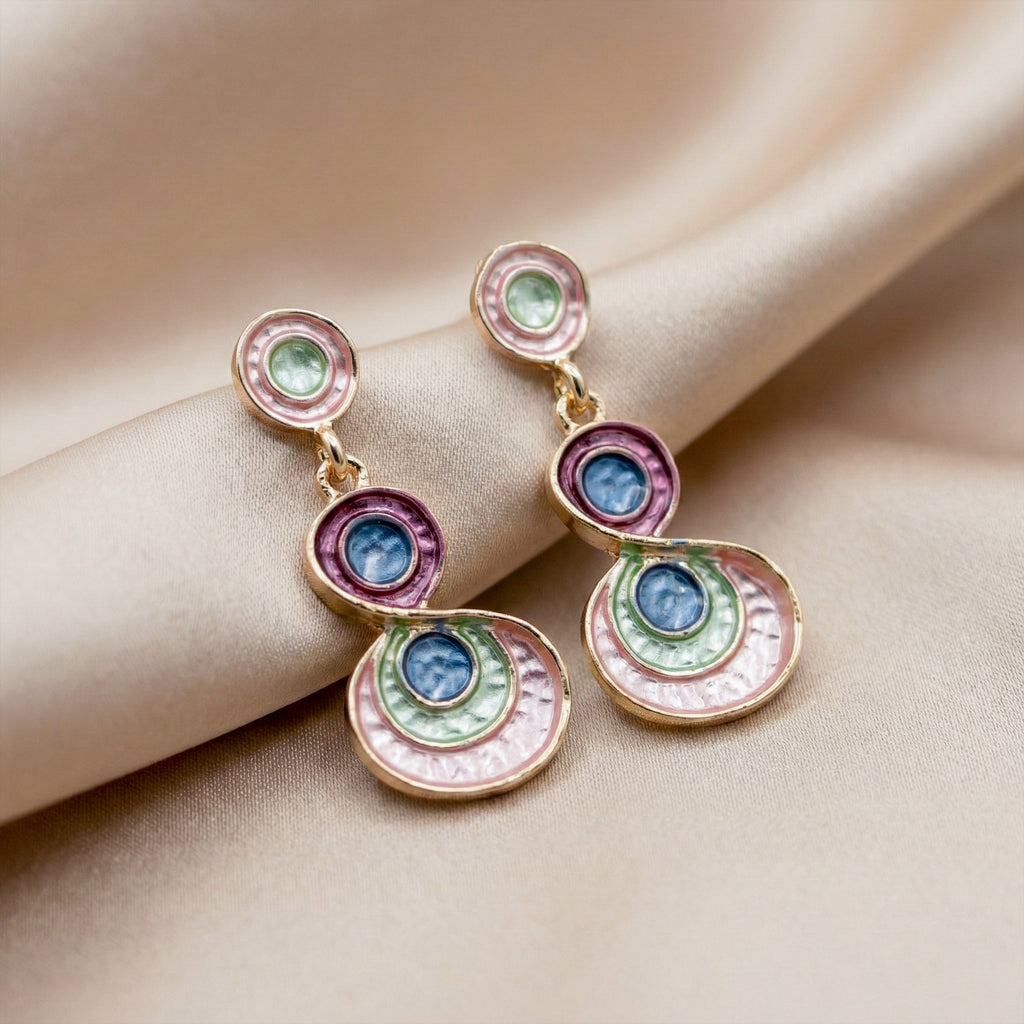 Enamel Circle Earrings GWE -199