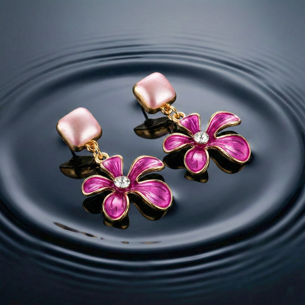 Pink flora Earrings GWE -202