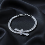 Crystal Bow Tennis Bracelet GWB -129