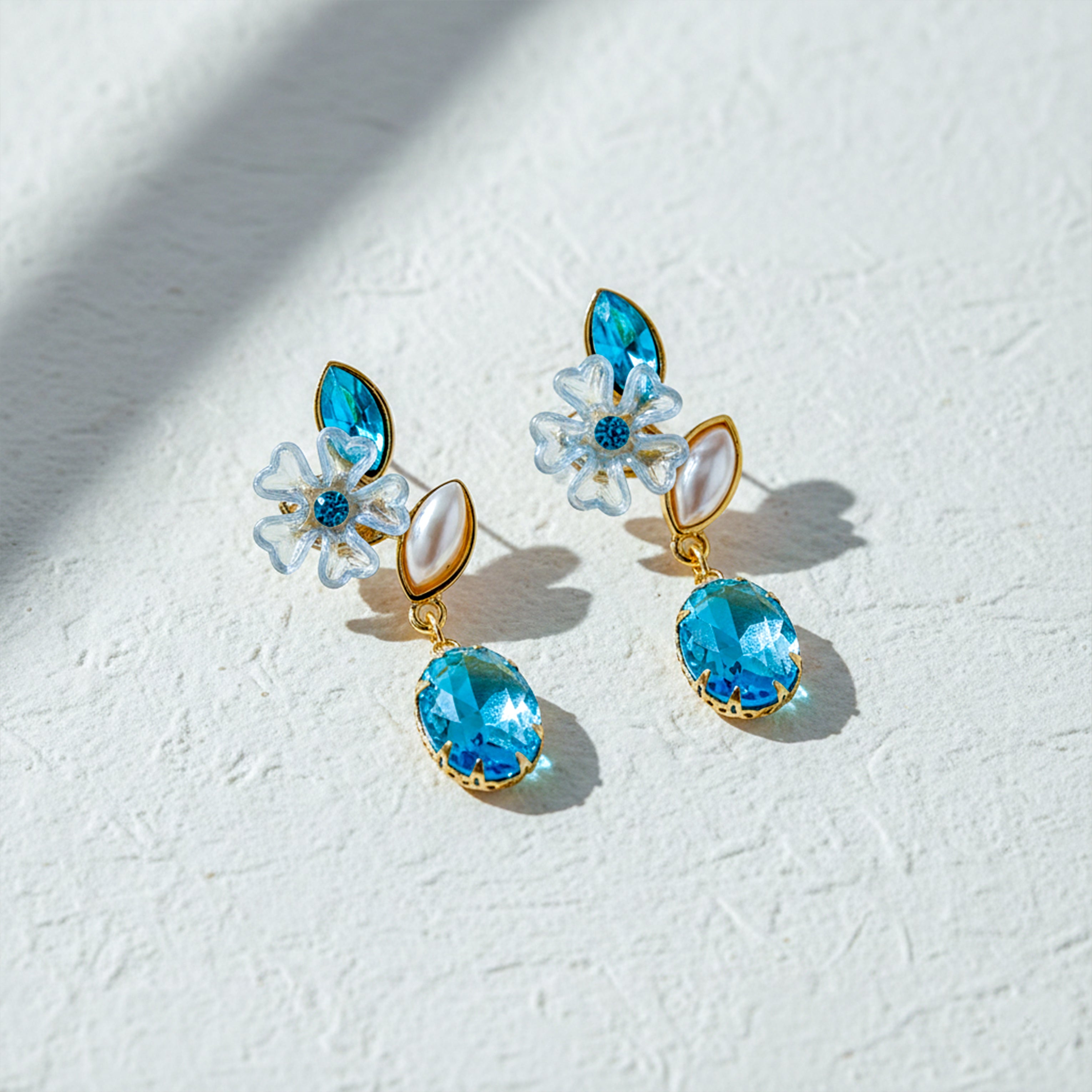 Aqua Blossom Earrings GWE -239