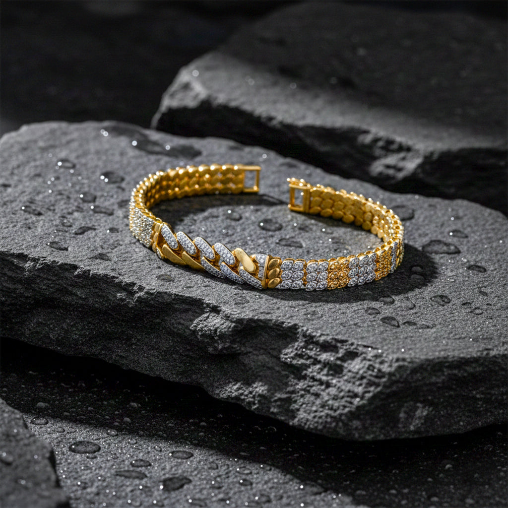Men’s Two-Tone Cuban Link Bracelet GMB -6