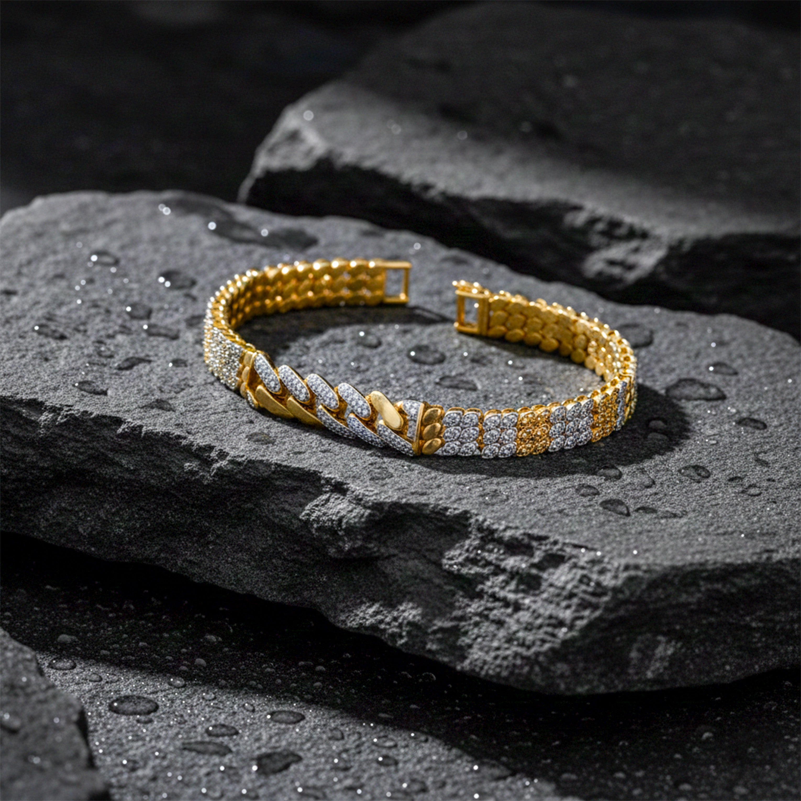 Men’s Two-Tone Cuban Link Bracelet GMB -6