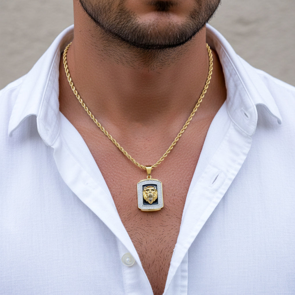 Men’s Lion Face Pendant Chain GMC -3