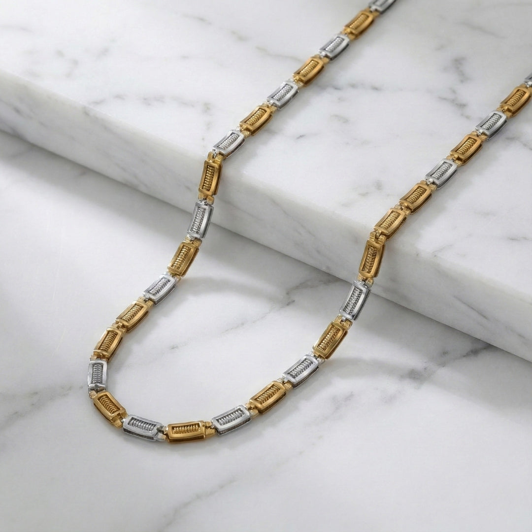 Men’s Dual-Tone Gold & Silver Link Chain GMC -4