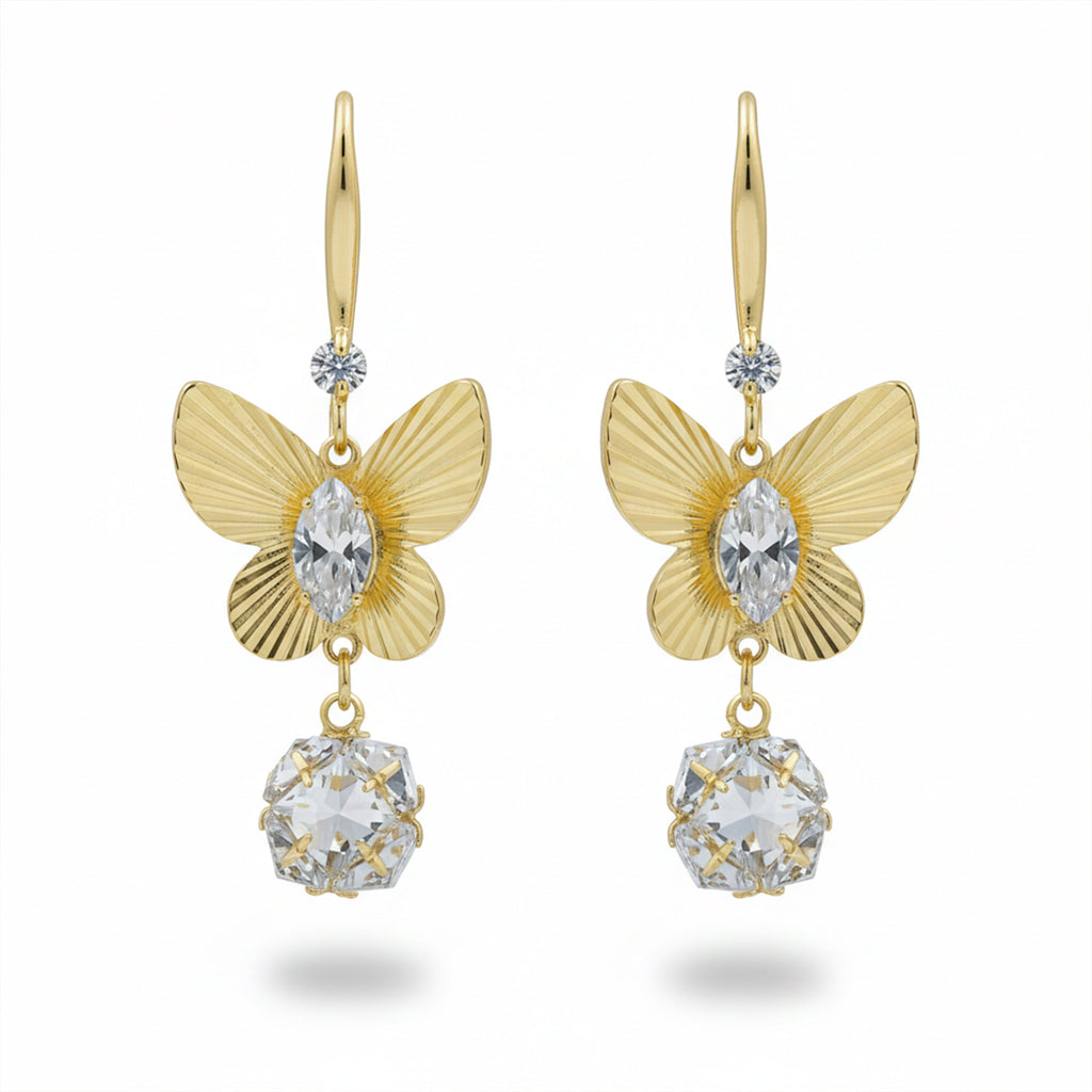 Butterfly Gold Drop Earrings GWE -167