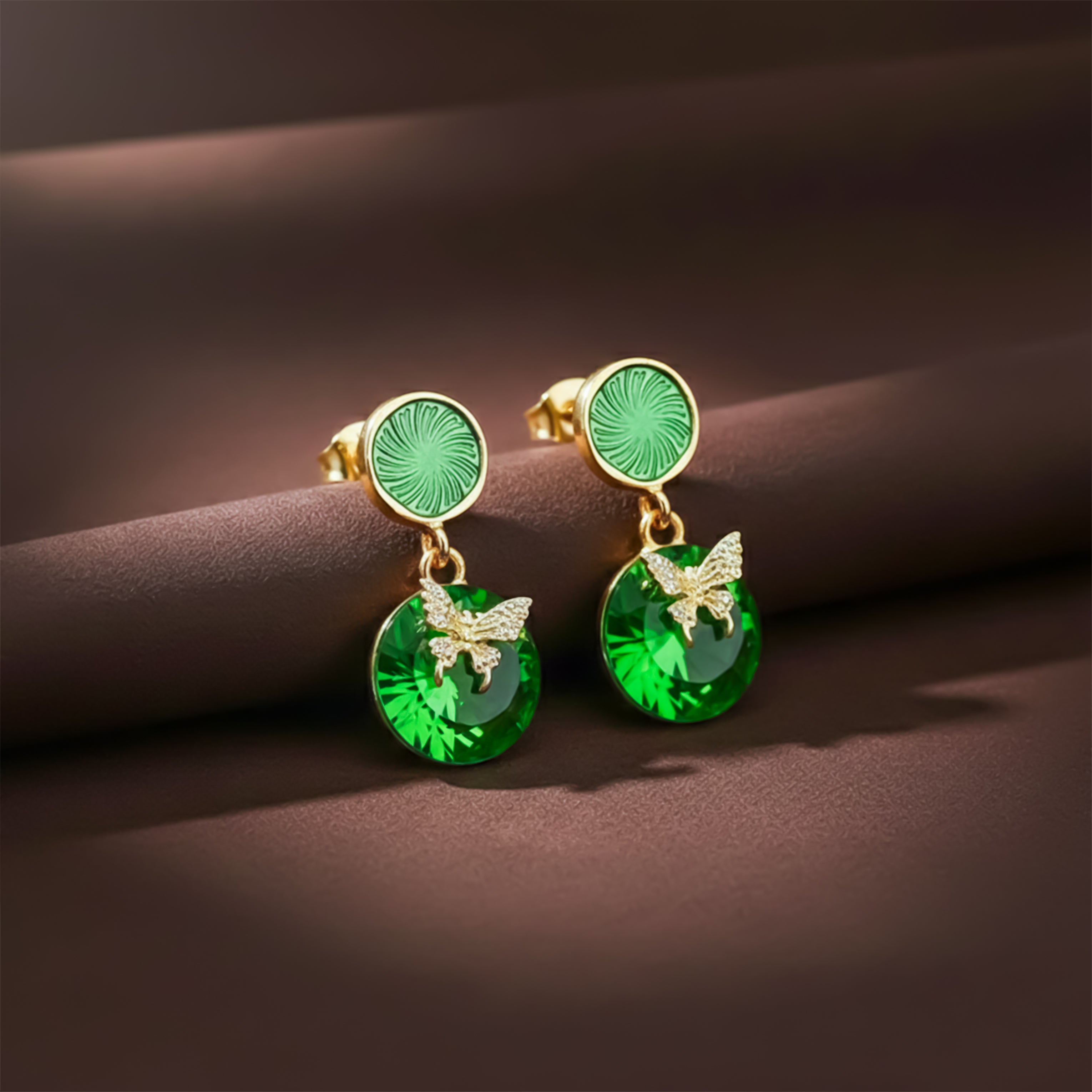 Green Butterfly Earrings GWE -226