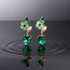 reen Heart Crystal Earrings GWE -238