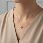 Pink Halo Round Pendant Necklace GWN -84