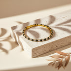 Gold Black & White Diamond Tennis Bracelet GWB -85