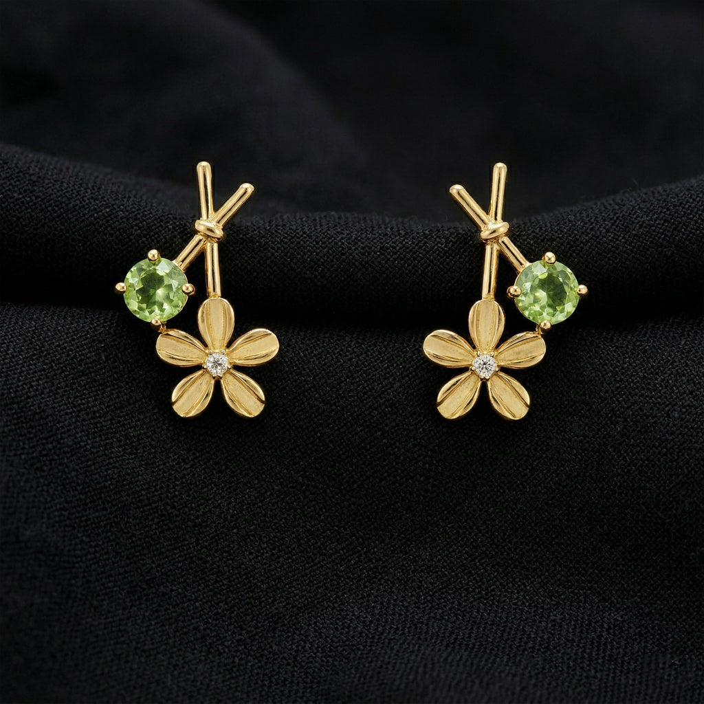 Green Floral Drop Earrings GWE -116
