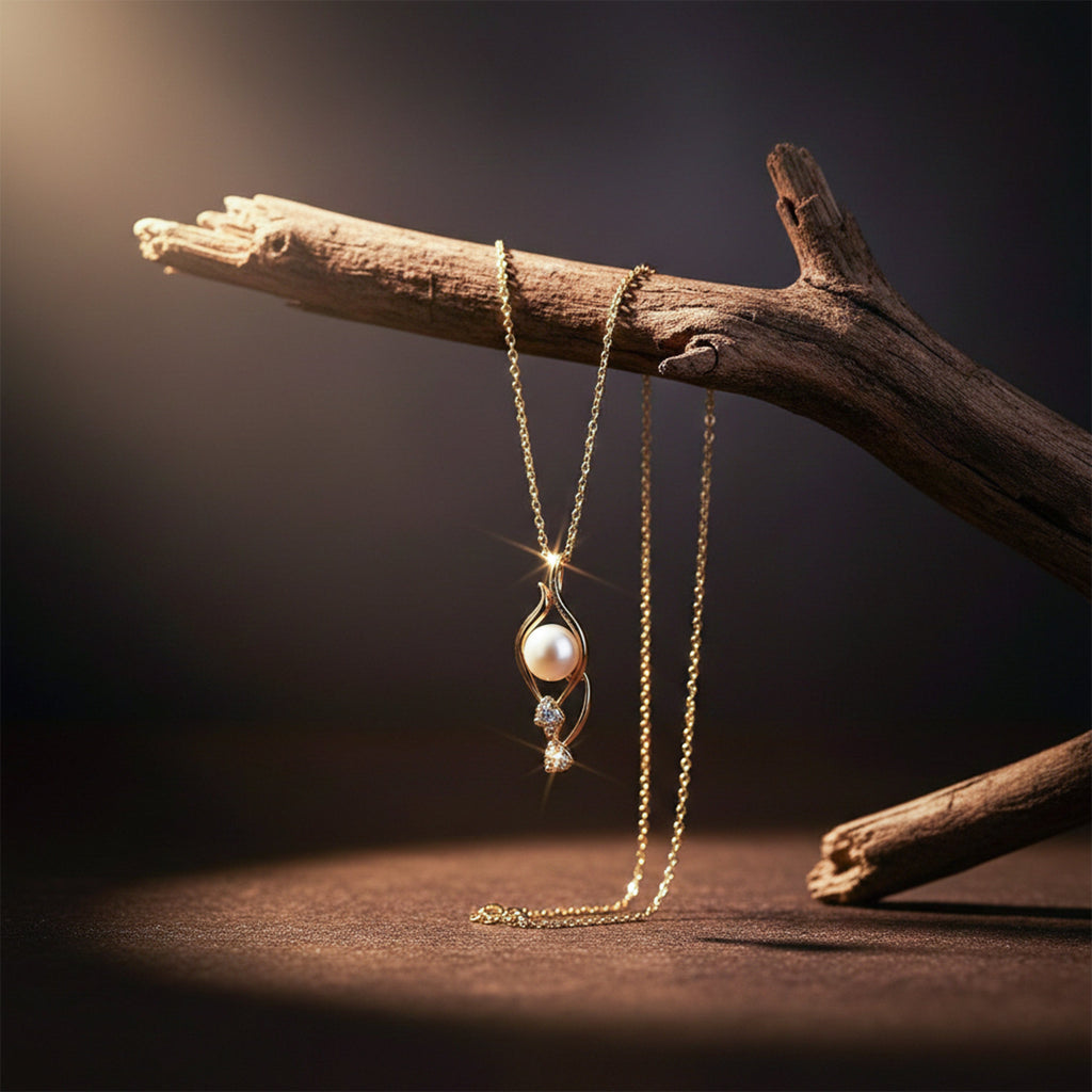 Golden Teardrop Necklace GWN -42