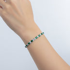 Emerald & Diamond Tennis Bracelet GWB -70
