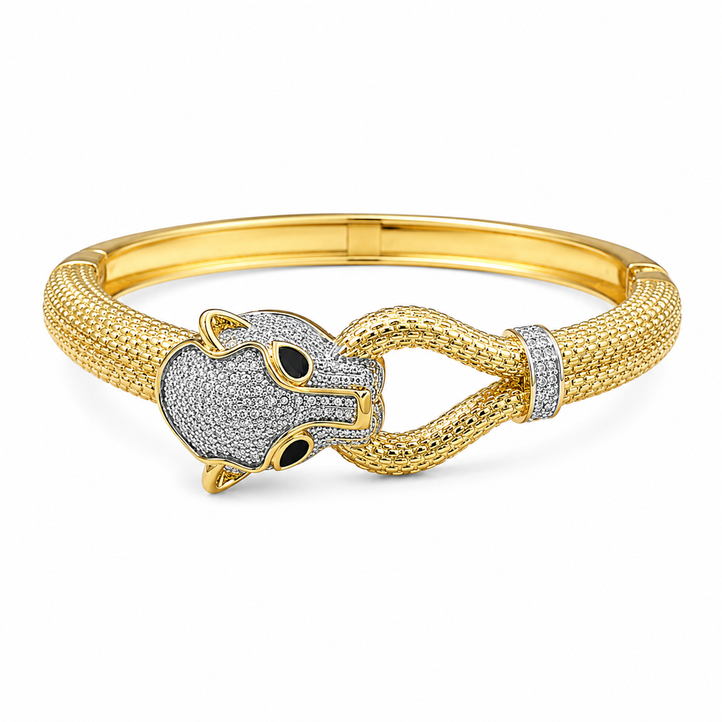 Men’s Gold-Tone Leopard Kada GMK -4