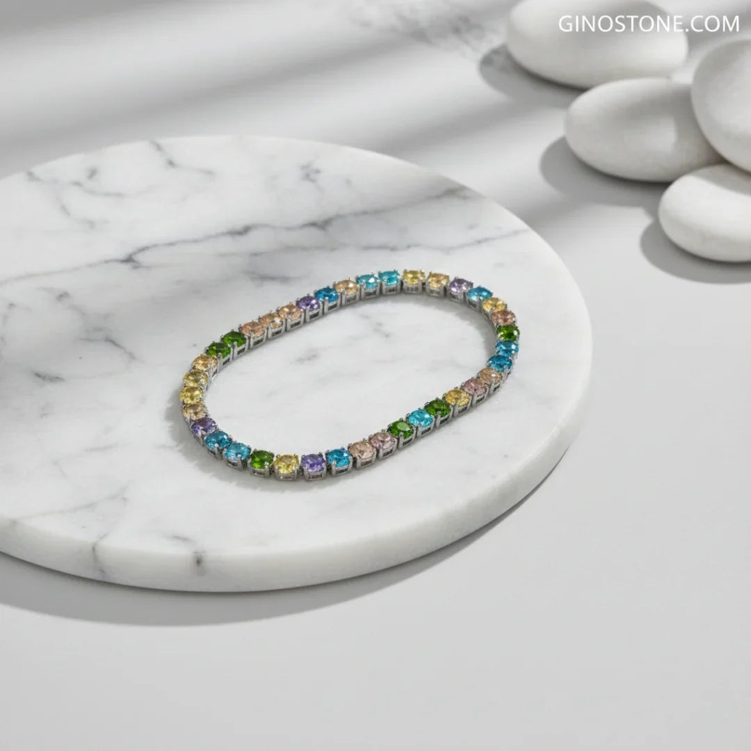 Multicolour Big Diamond tennis bracelet GWB -54