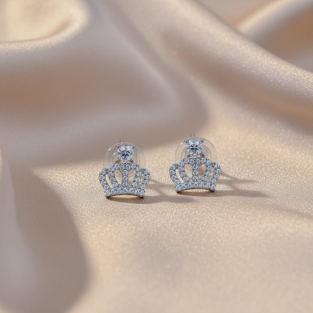 Crown Crystal Stud Earrings GWE -94