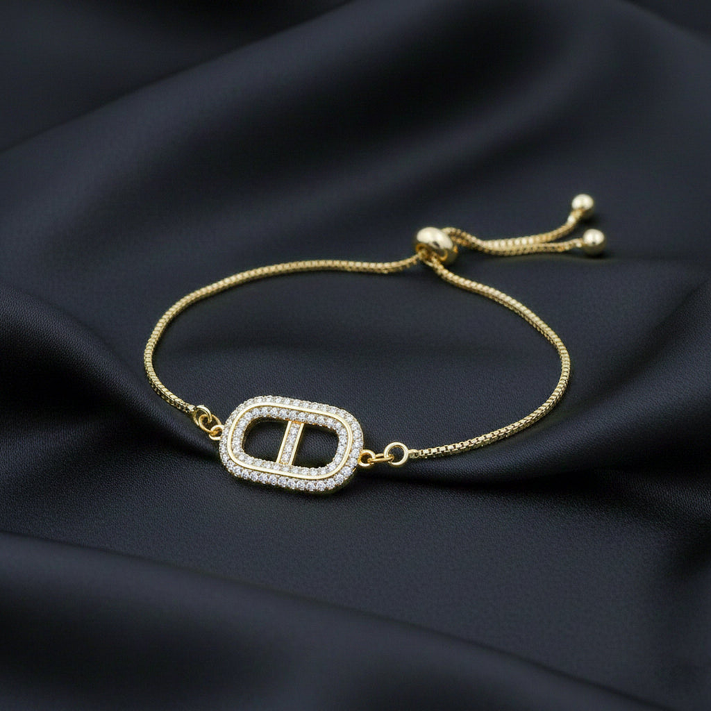 Gold Initial Adjustable Bracelet GWB -166