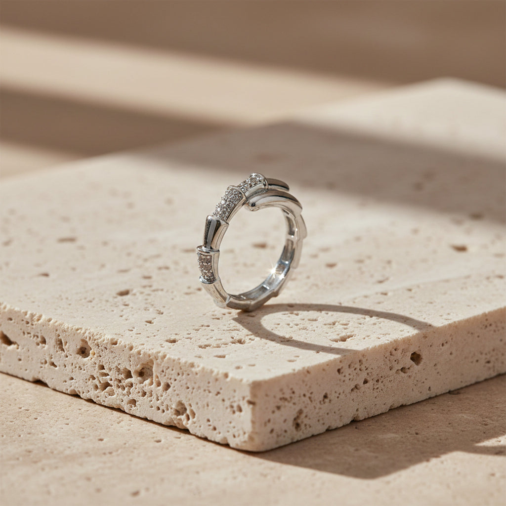 Silver Knot CZ Adjustable Ring GWR -61