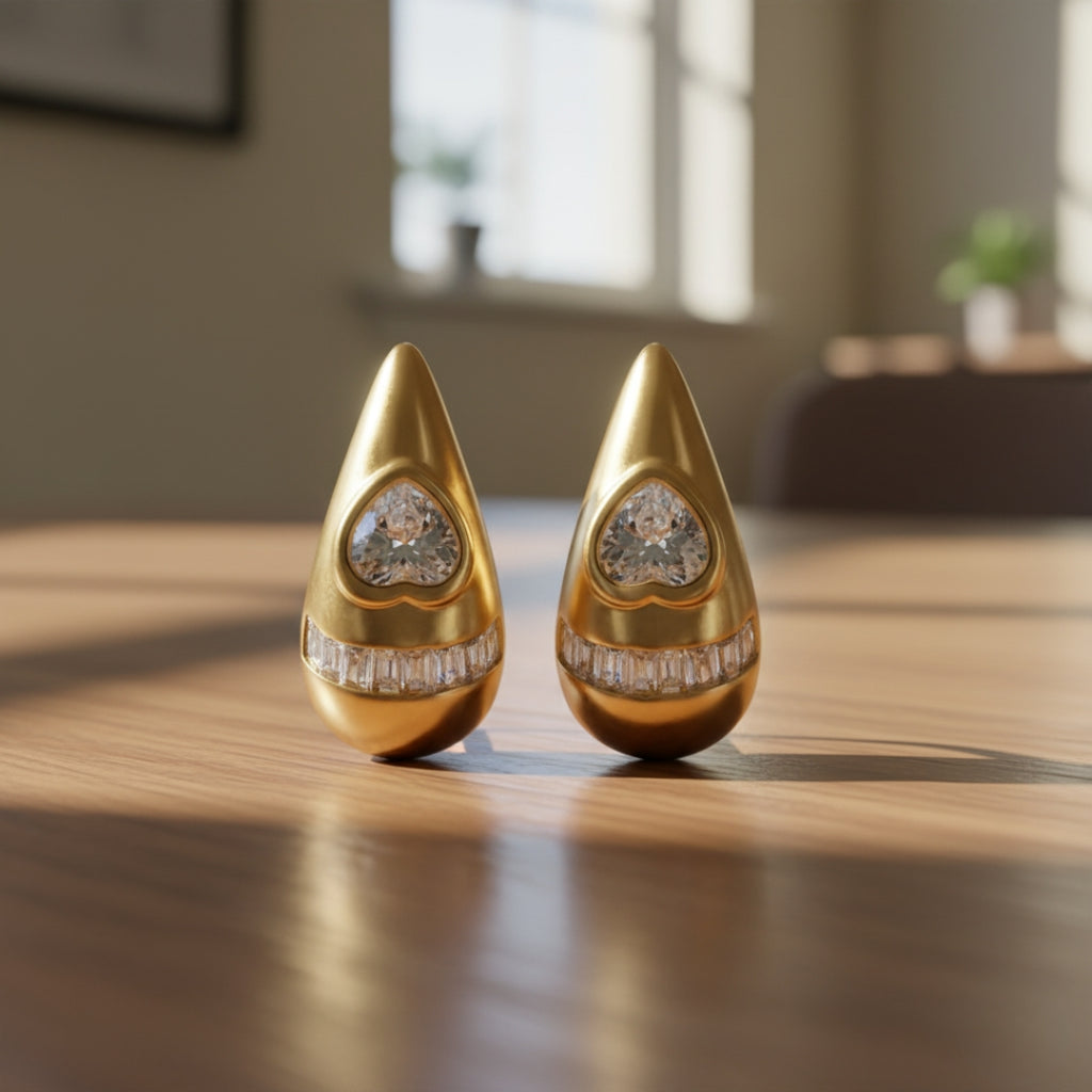 Wibestone Royal Teardrop Diamond Earrings