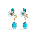 Aqua Blossom Earrings GWE -239