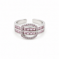 Pink Crystal Buckle Ring GWR -52