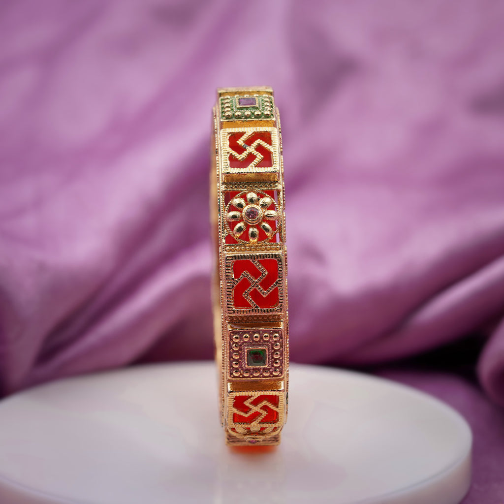 Royal Red Green Meenakari Bangles GB -10