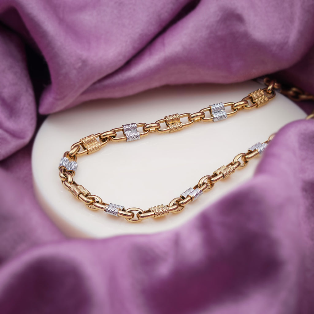 Men’s Gold & Silver Textured Link Chain GMC -12