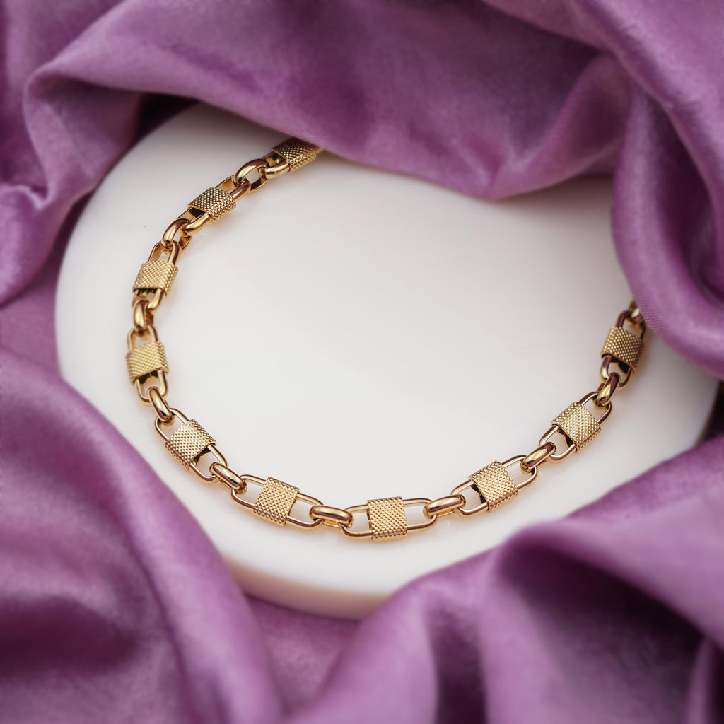 Men’s Gold Tone Textured Link Chain GMC -19