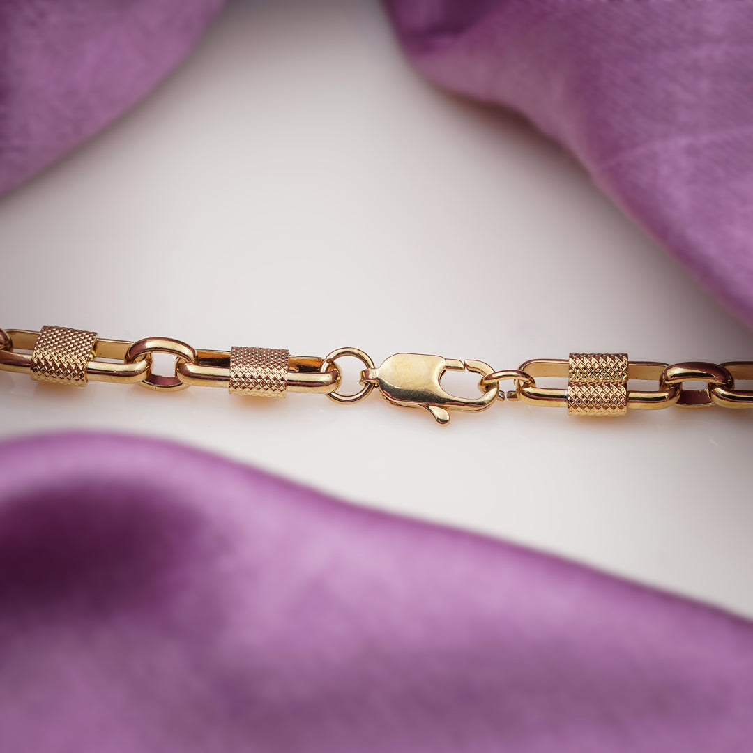 Men’s Gold Tone Textured Link Chain GMC -19