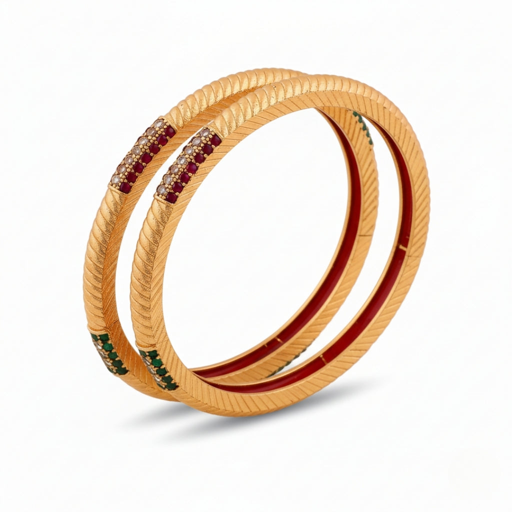Gold Red Meenakari Designer Bangles GB -5