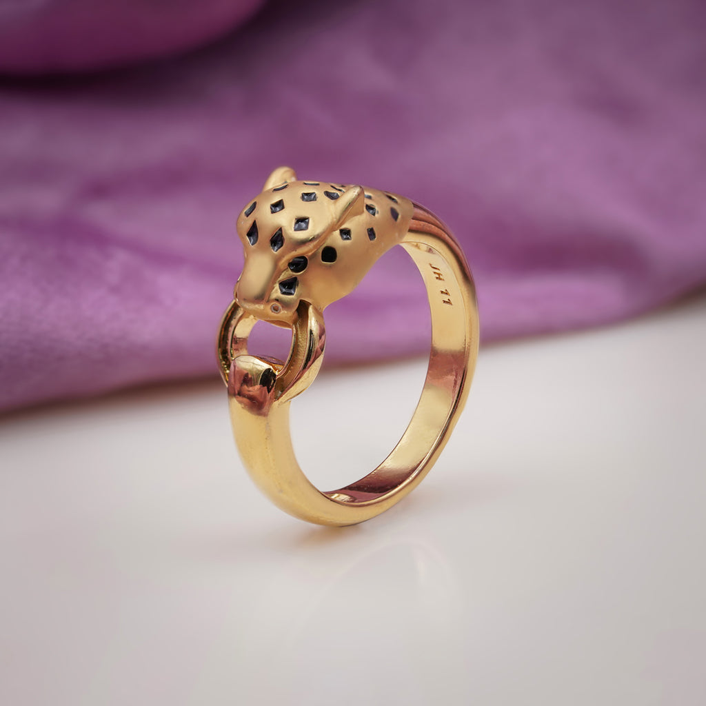 Men’s Gold Leopard Head Ring GMR -3