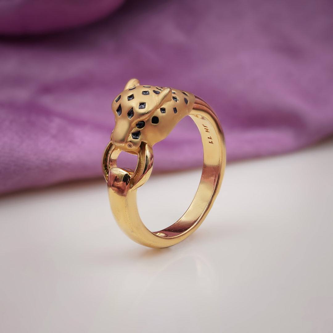 Men’s Gold Leopard Head Ring GMR -3
