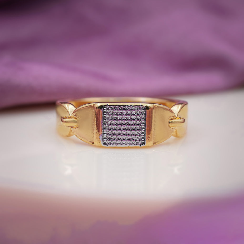 Men’s Gold-Tone Textured Statement Ring GMR -1